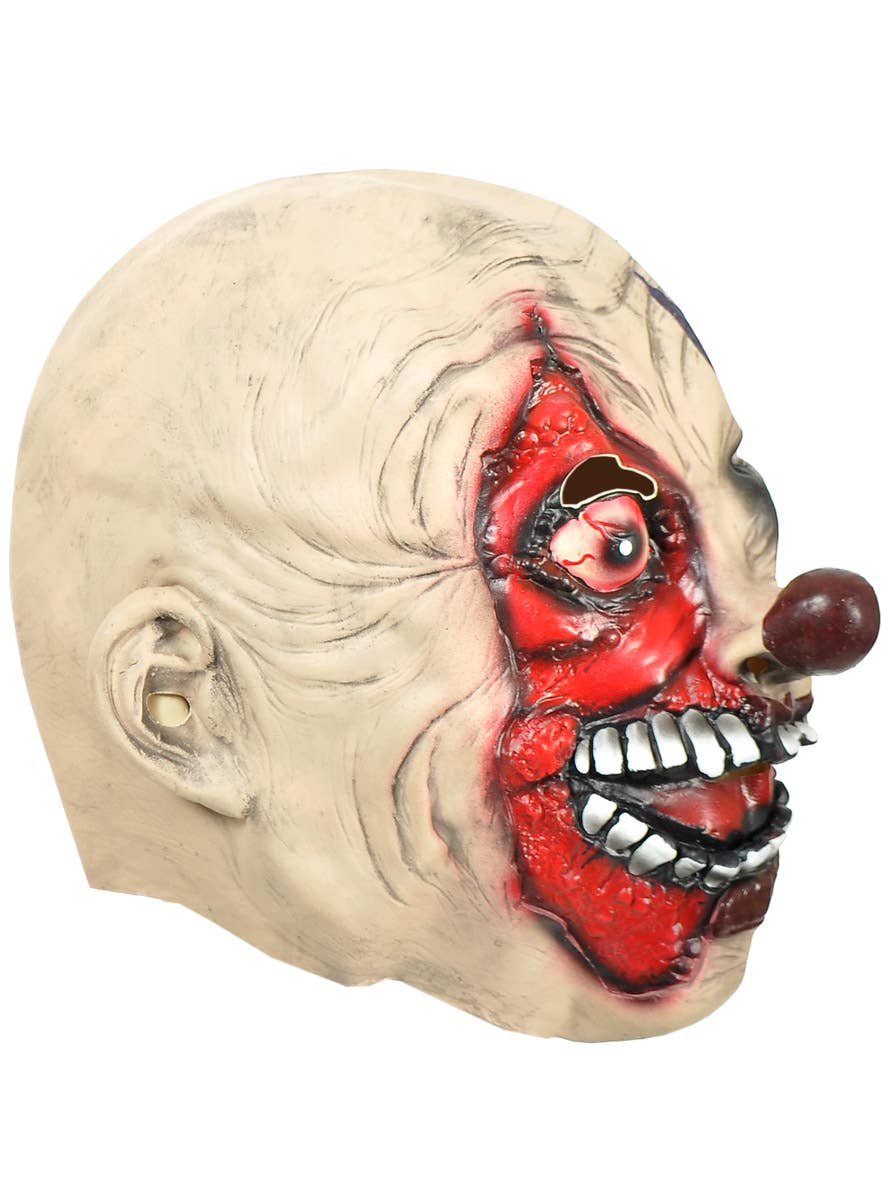 Image of Full Head Freak Show Clown Halloween Mask - Side View 2