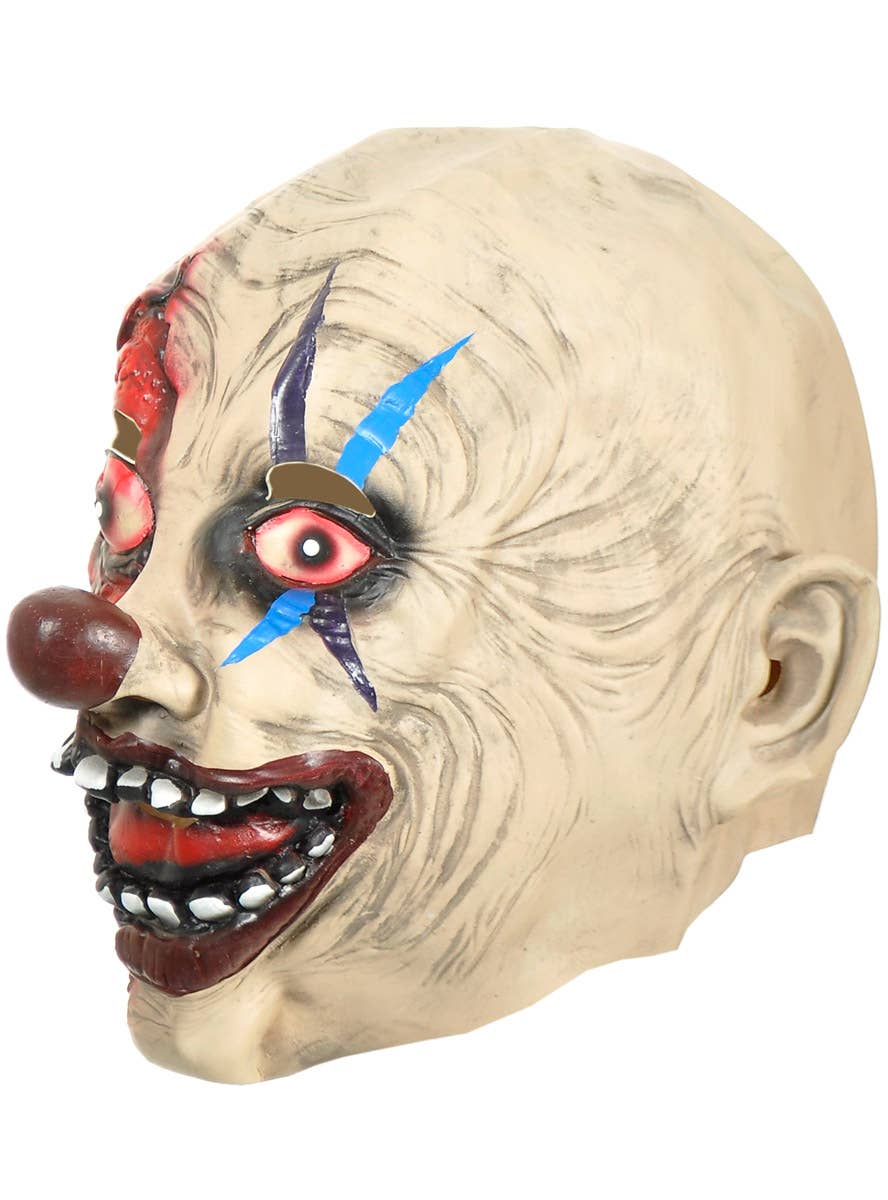 Image of Full Head Freak Show Clown Halloween Mask - Side View 1