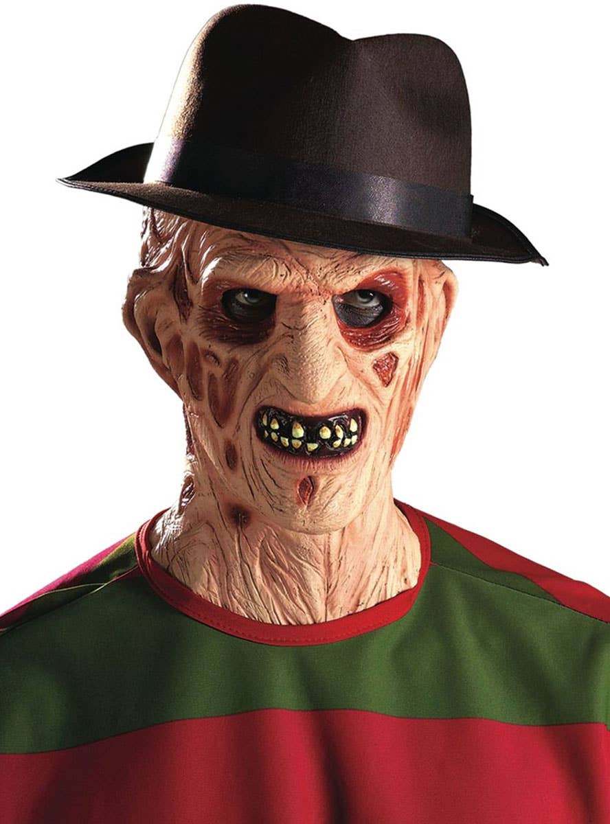 Image of Freddy Krueger Brown Fedora Costume Hat - Alternate Image