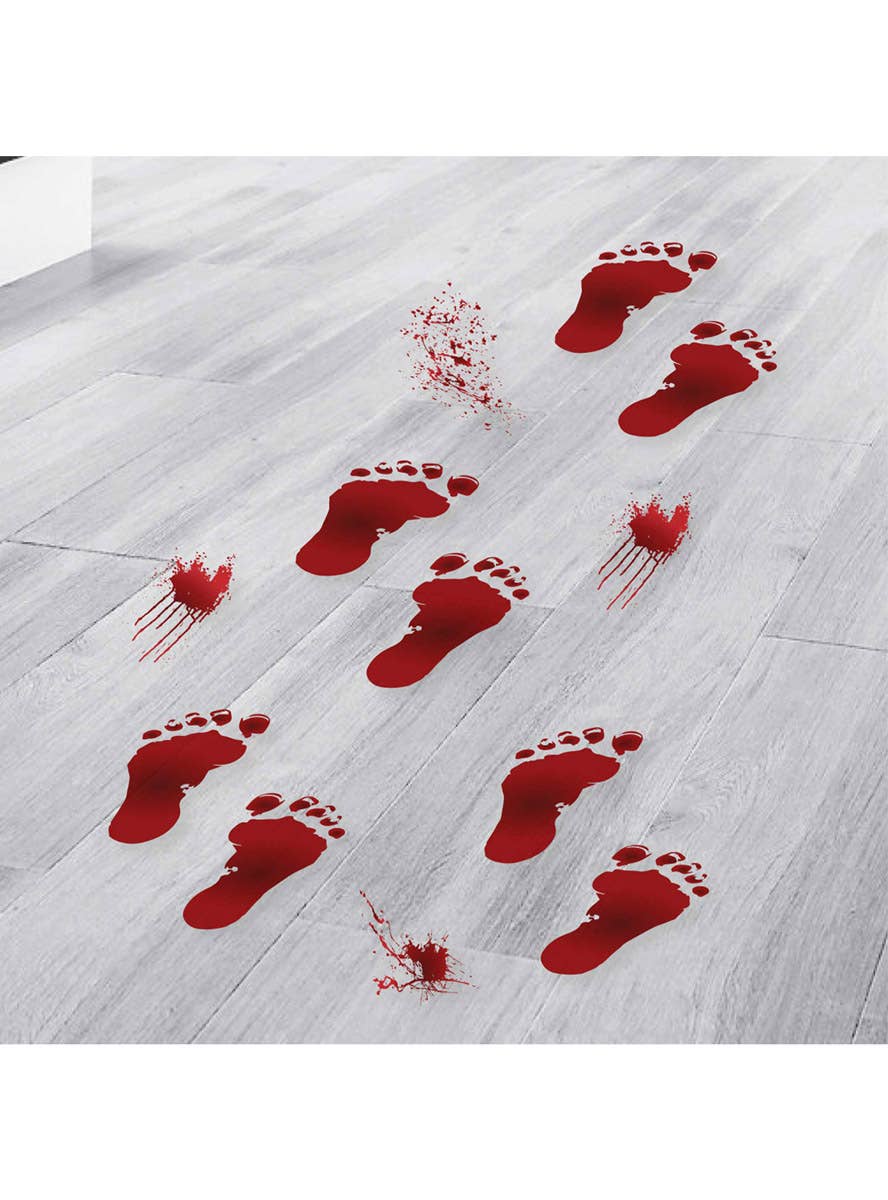 Image of Fright Night Bloody Foot Prints Halloween Stickers - Alternate Image