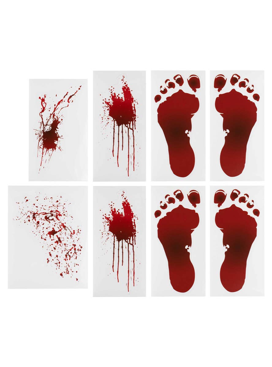 Image of Fright Night Bloody Foot Prints Halloween Stickers - Main Image