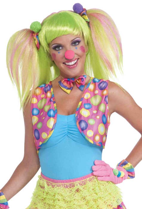 Colourful Polka Dot Circus Sweetie Clown Costume Vest for Women - Main Image