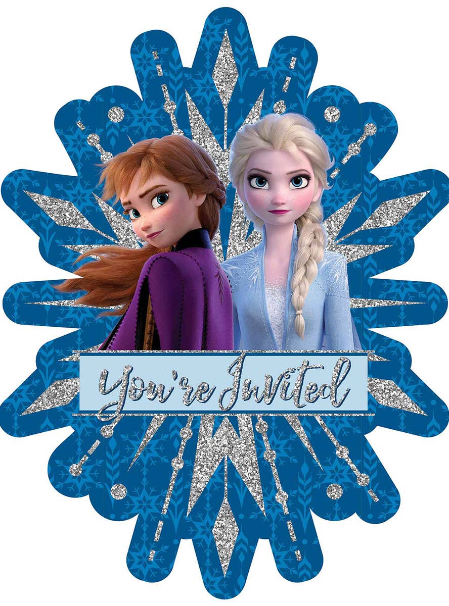 Image Of Frozen 2 Pack of 8 Glitter Jumbo Party Invitations