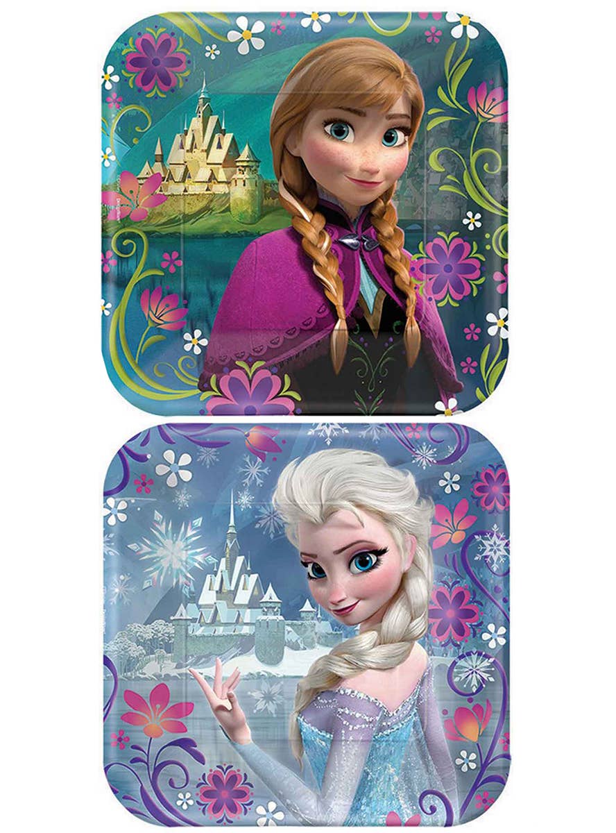 Image Of Frozen Pack of 8 Small 17cm Square Paper Plates