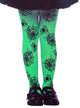 Image of Full Length Green Spider Web Print Girls Halloween Stockings