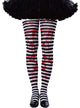 Image of Blood Splattered Black and White Striped Womens Pantyhose - Main Image