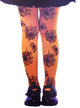 Image of Full Length Orange Spider Web Print Girls Halloween Stockings