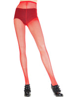 Image of Full Length Red Women's Fishnet Pantyhose