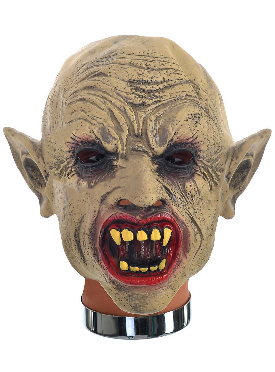 Image of Deluxe Vampire Rubber Latex Halloween Costume Mask - Front View