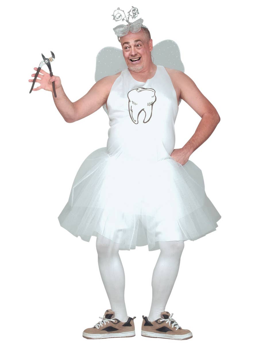 Image of Mens Funny White Tooth Fairy Costume