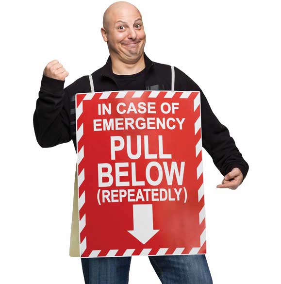 Hilarious Men's In Case Of Emergency Fancy Dress Costume Close