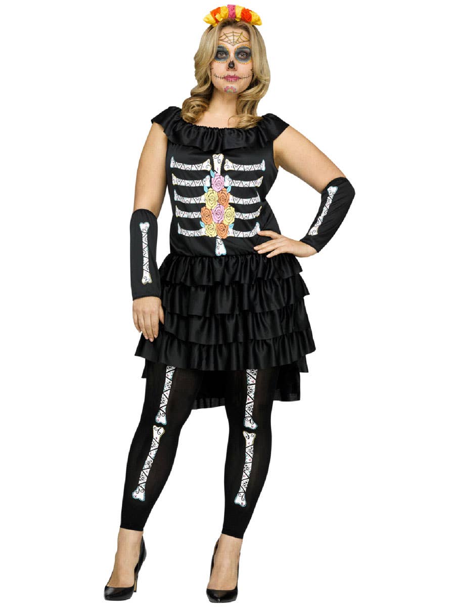 Sugar Skull Women's Day of the Dead Plus Size Costume