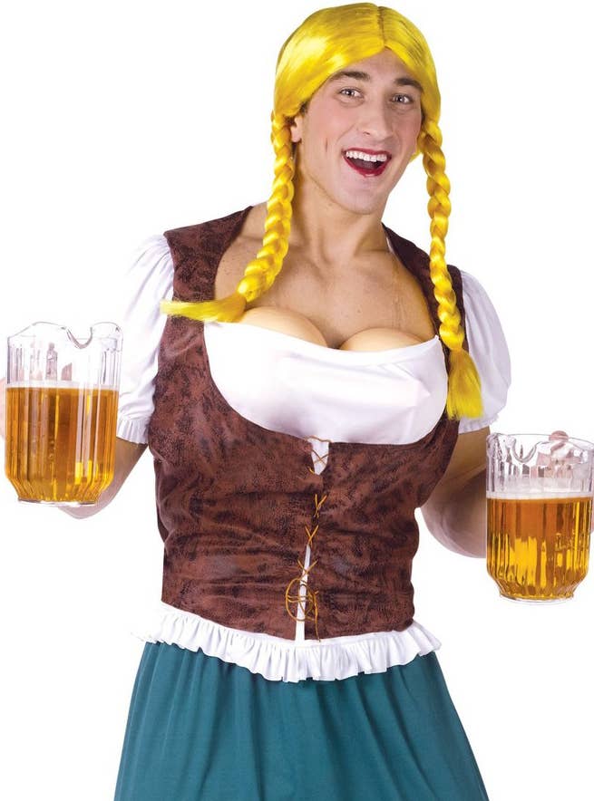 Novelty Men's Miss Oktoberbreasts Costume Close up Image