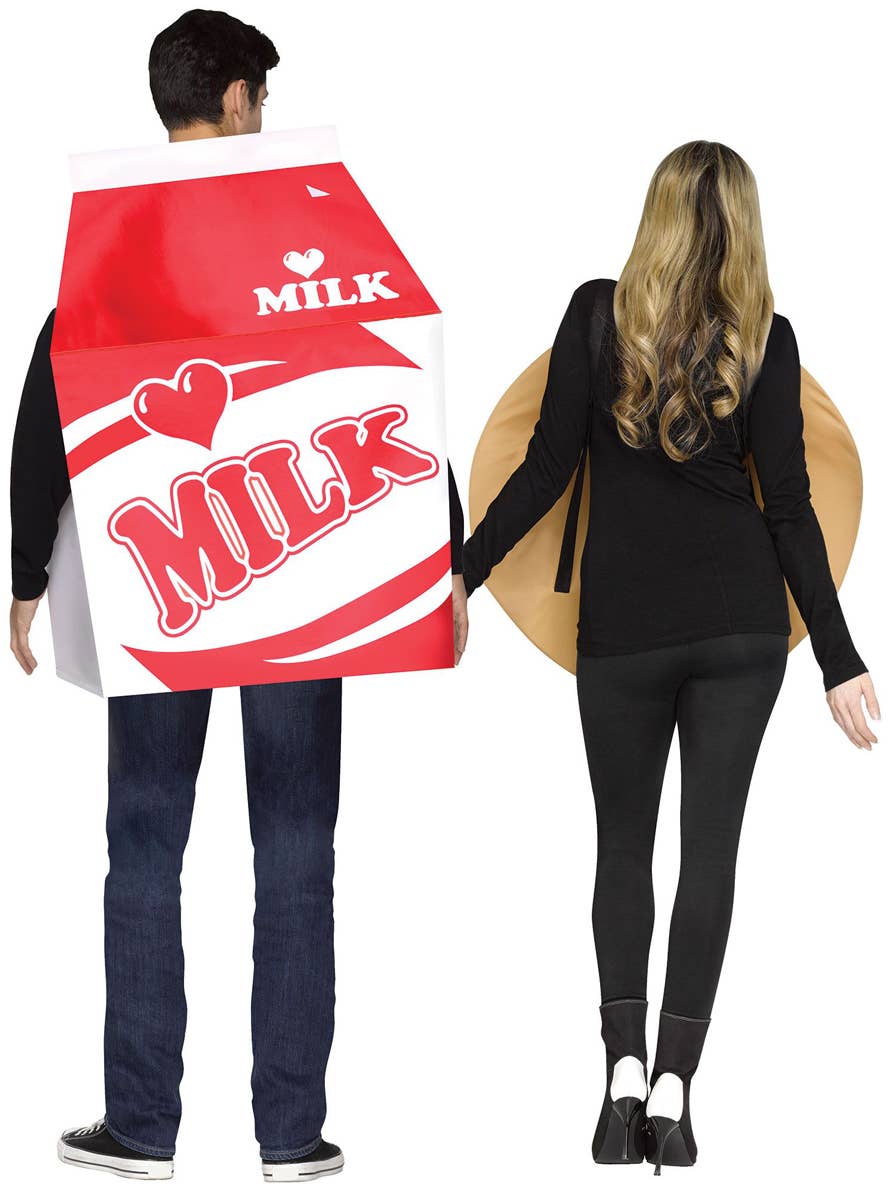 Adults Funny Milk and Cookies Couples Costume - Back Image