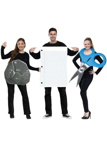 Adults Funny Group Rock, Paper, Scissors Costume - Main Image