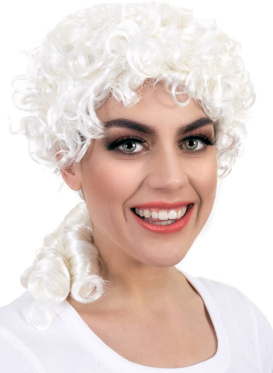 Adults Curly White Baroque Wig