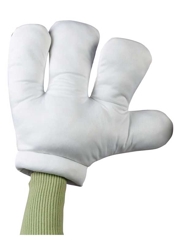 Novelty Plush White Cartoon Character Costume Gloves - Alternative Image