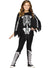 Black and White Skeleton Bones Halloween Costume Poncho for Girls - Front Image