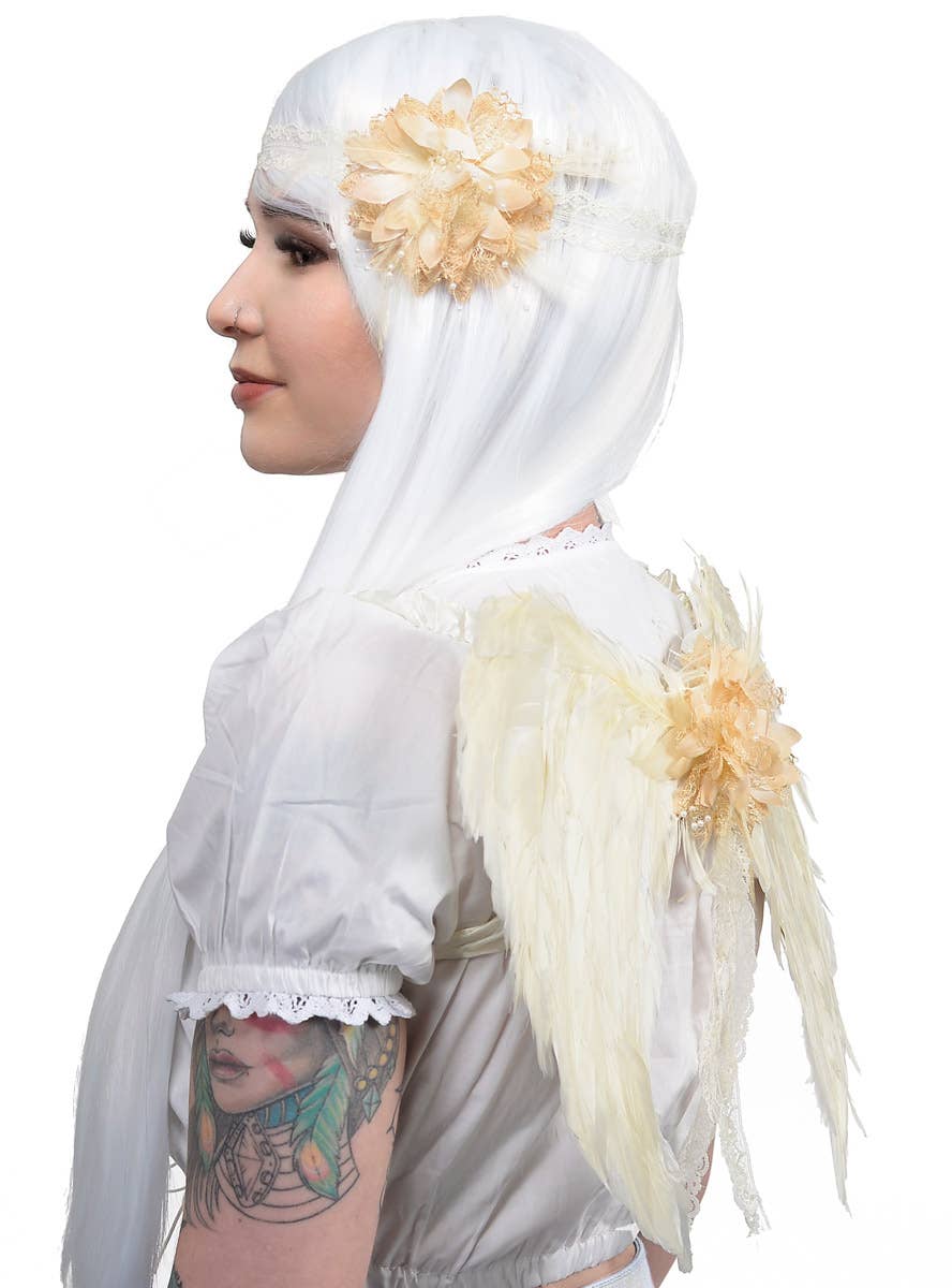 Cream White Wings and Headband Angel Set Main Image