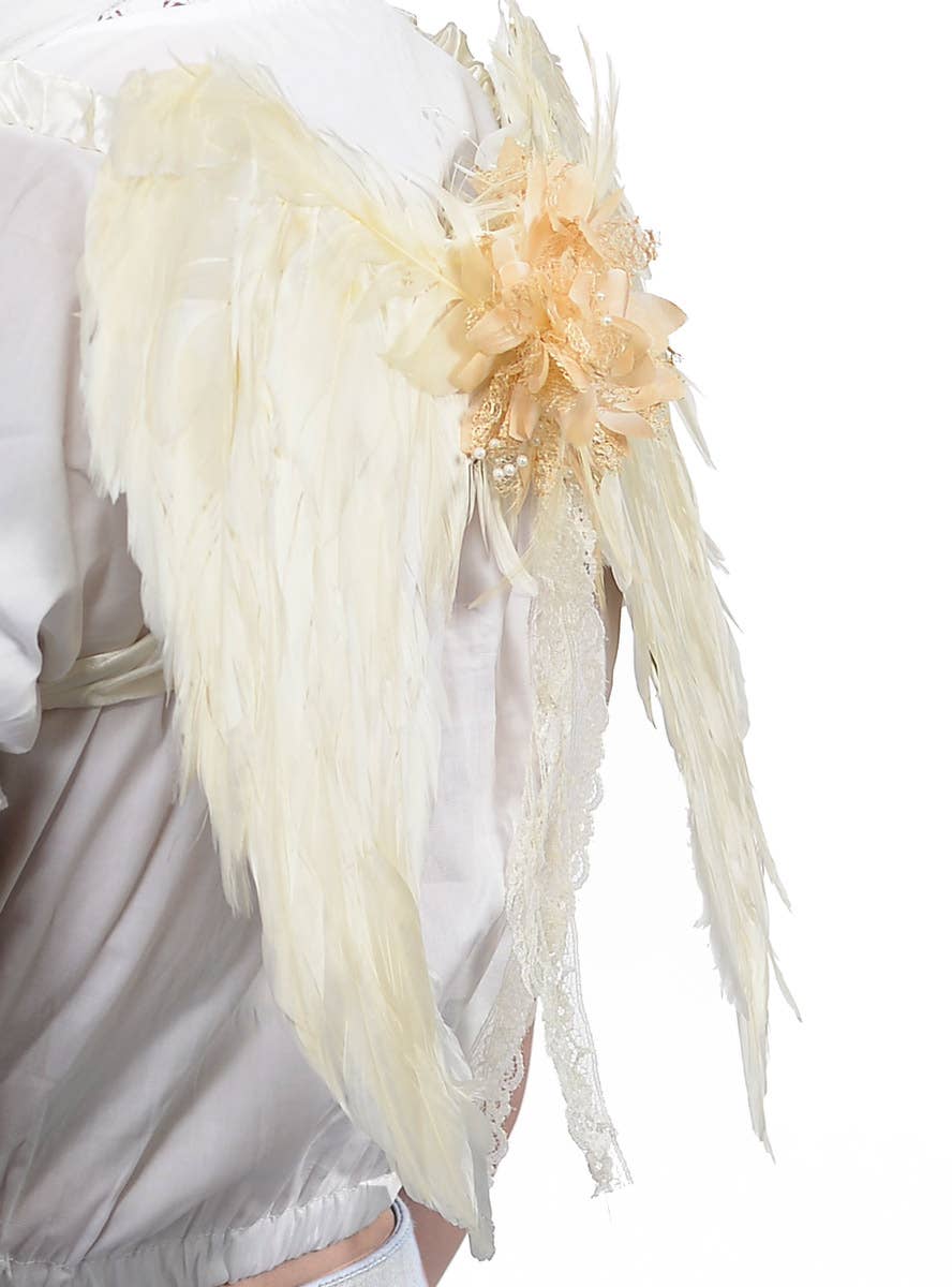 Cream White Wings and Headband Angel Set Close Image 2