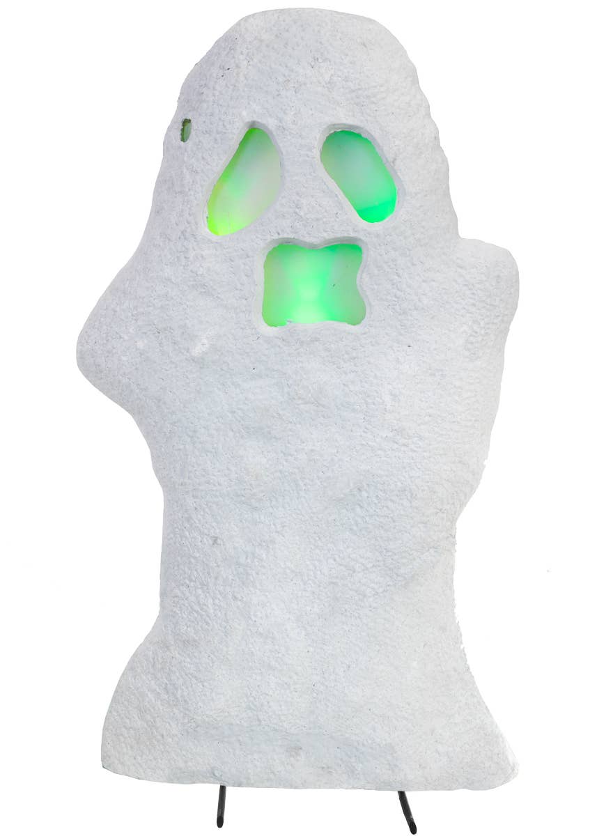 Large White Light Up Ghost Tombstone Halloween Decoration