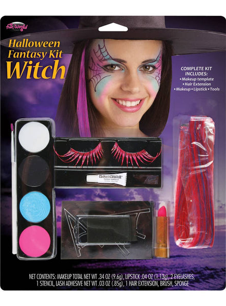 Womens Glamorous Witch Makeup Set with Eyelashes