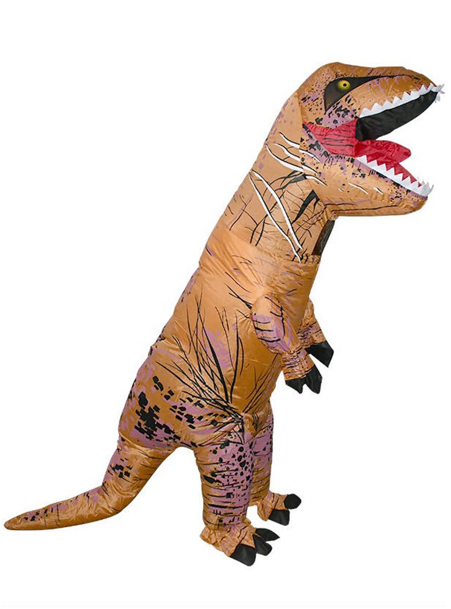Image of Inflatable Kid's Brown T-Rex Dinosaur Costume