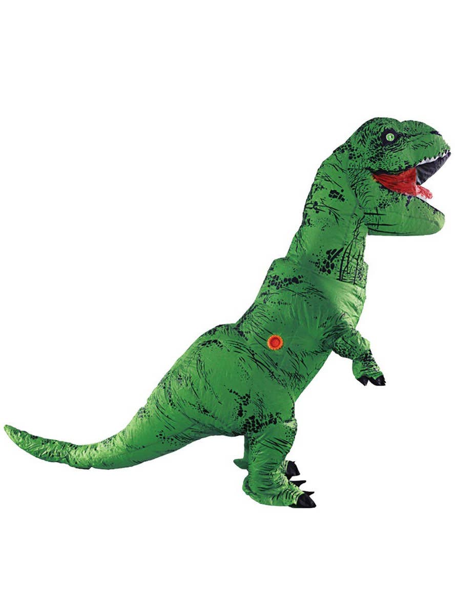Image of Inflatable Green Kid's T-Rex Dinosaur Costume