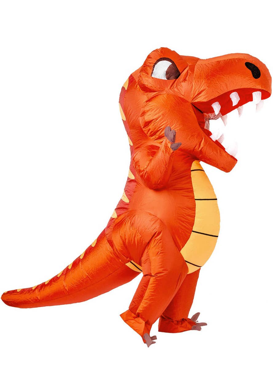 Image of Giant Inflatable Orange Dinosaur Adults Costume