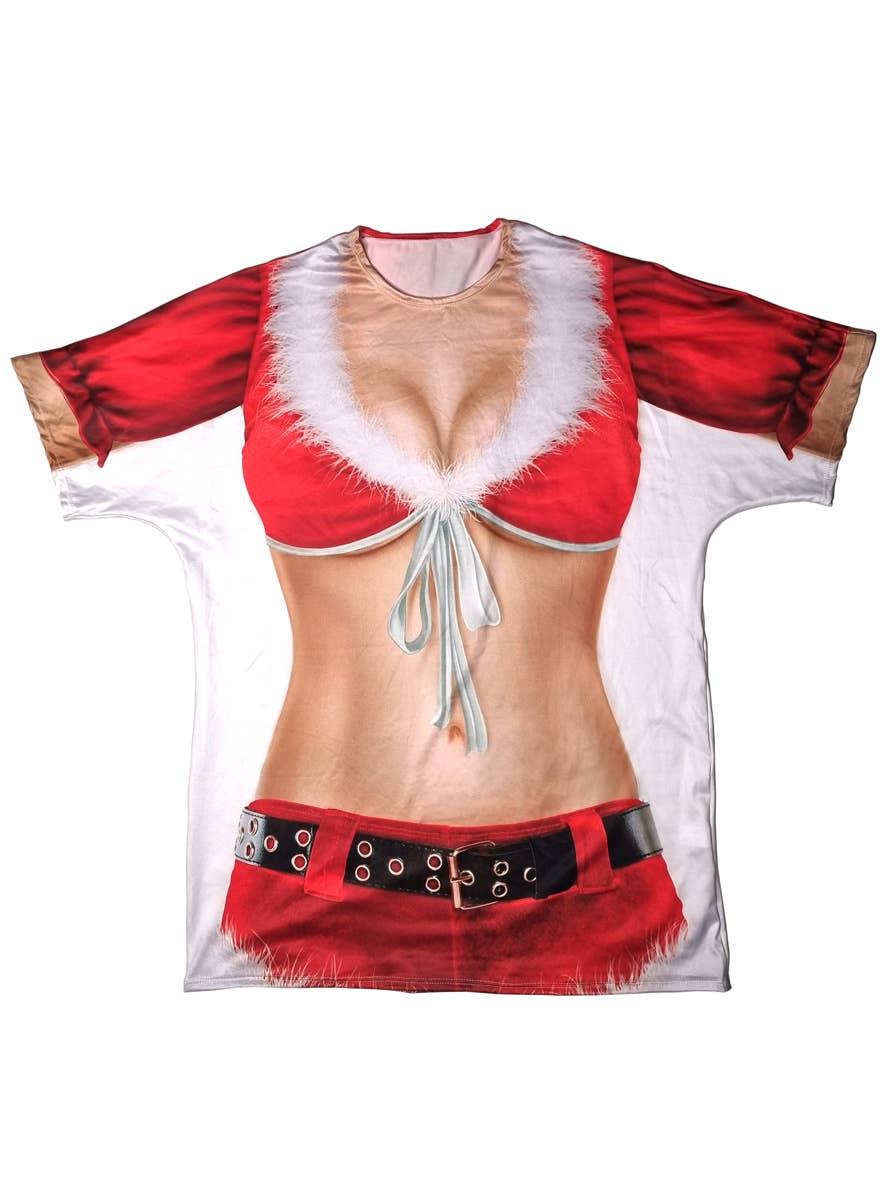 Image of Funny Sexy Christmas Women's Costume T-Shirt - Front View