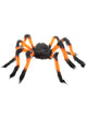 Image of Fuzzy Orange and Black Large Fake Spider Halloween Decoration - Main Image