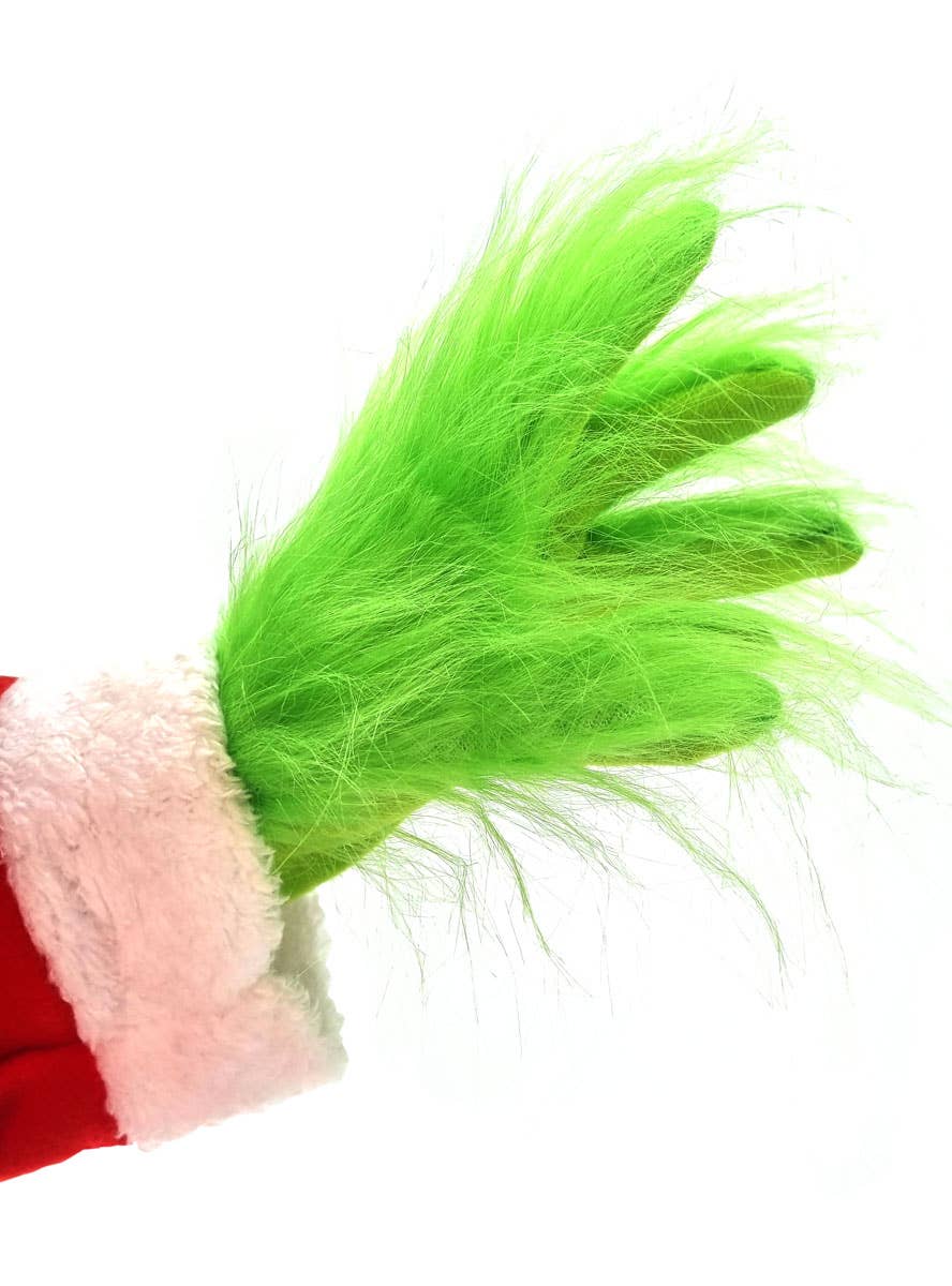 Image of Furry Green Faux Fur Grinch Gloves Christmas Accessory