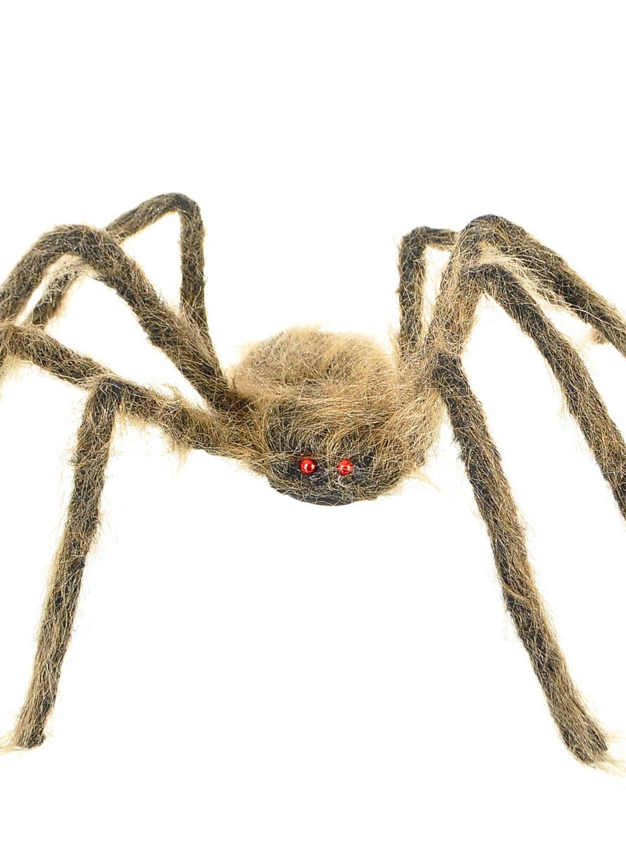 Image of Fuzzy Brown Large Fake Spider Halloween Decoration - Alternate Image