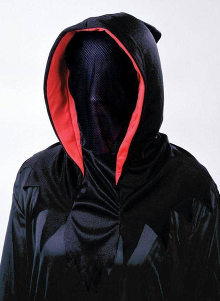 Semi Transparent Hooded Black Halloween Costume Mask