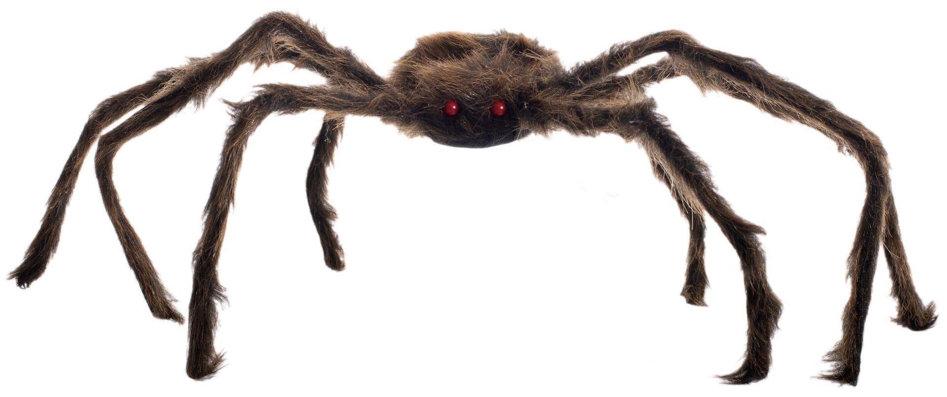 Large Posable Furry Brown Halloween Spider Decoration Prop Accessory Close Up Image