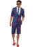 Image of G Day Plus Size Mens Blue Australian Print Short Sleeve Stand Out Costume Suit