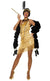 1920's Gold Women's Flapper Fancy Dress Costume Front View