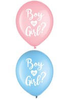 Image of Gender Reveal Boy or Girl 15 Pack Party Balloons