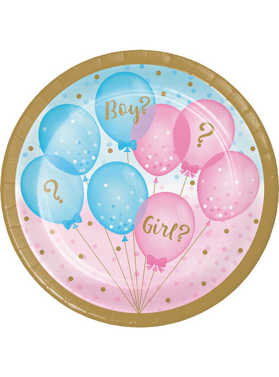 Image of Gender Reveal Boy or Girl 8 Pack Paper Plates