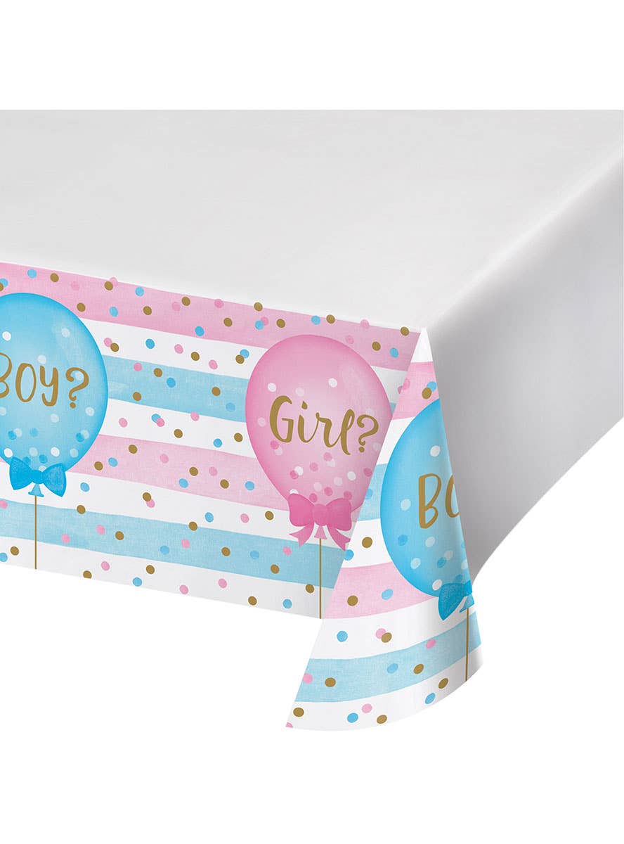 Image of Gender Reveal Boy or Girl Plastic Table Cover