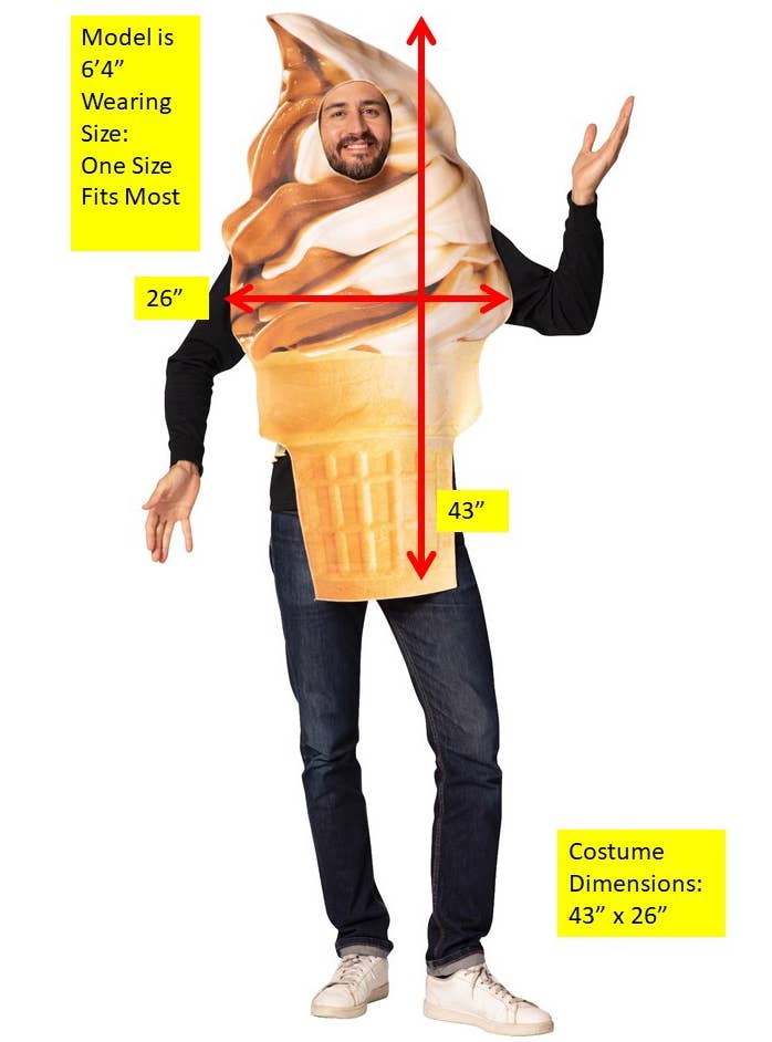 Image of Get Real Chocolate Soft Serve Adult's Funny Costume - Alternate Image