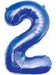Image of Giant 84cm Blue Number 2 Foil Balloon