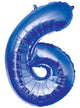 Image of Giant 84cm Blue Number 6 Foil Balloon