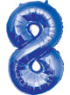 Image of Giant 84cm Blue Number 8 Foil Balloon