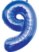Image of Giant 84cm Blue Number 9 Foil Balloon