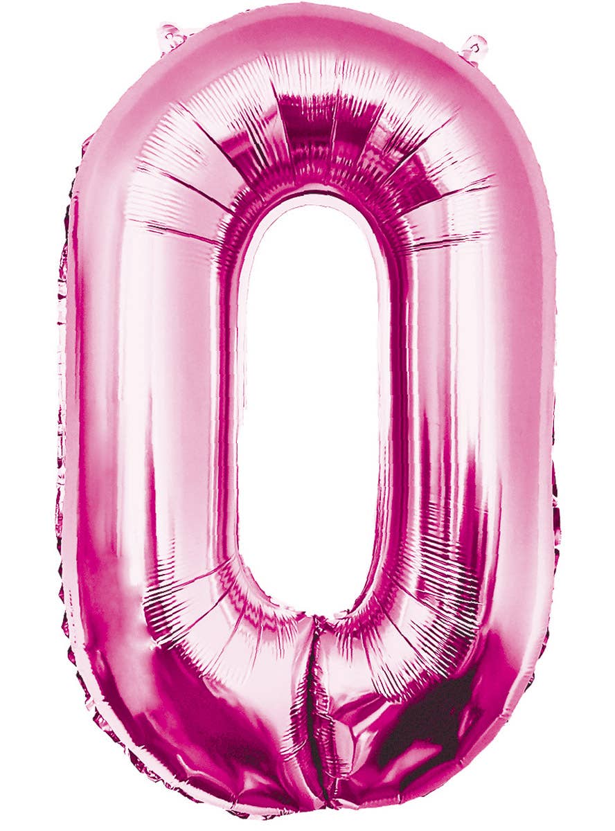 Image of Giant Pink 84cm Number 0 Foil Balloon