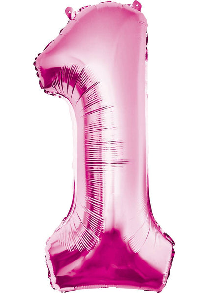 Image of Giant Pink 84cm Number 1 Foil Balloon