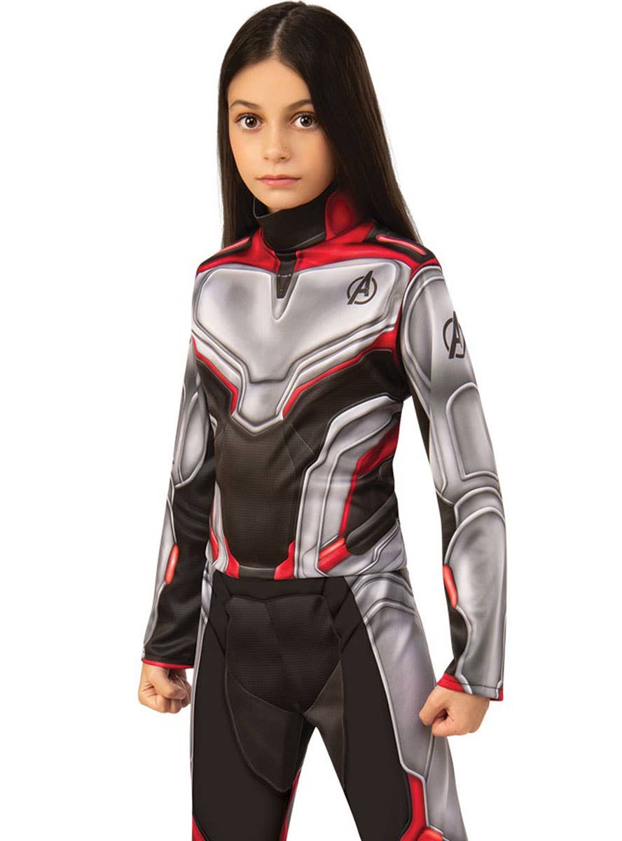 Girls Avengers Endgame Team Suit Costume - Close Image