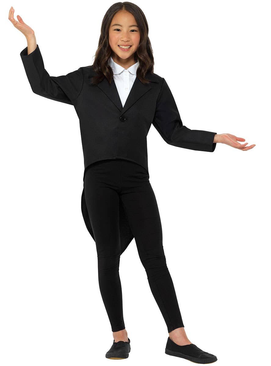 Image of Fancy Black Tailcoat Girls Costume Jacket