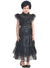 Image of Deluxe Girl's Wednesday Black Party Dress Costume - Front Image